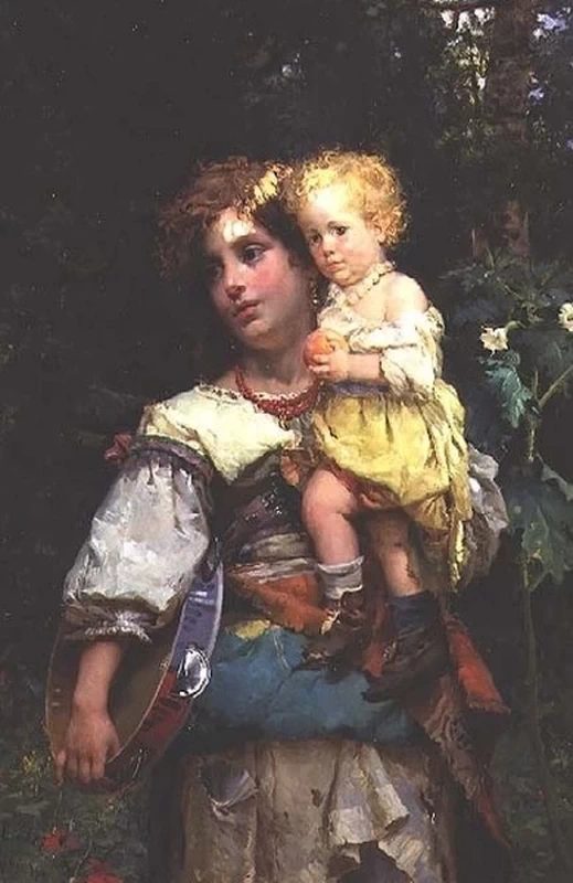 Cesare Detti - Donna e bambino